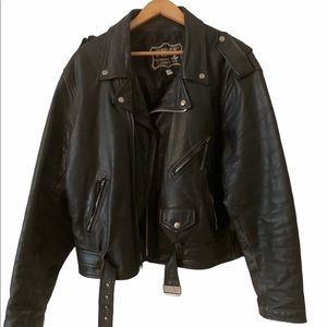 Black Leather biker style jacket